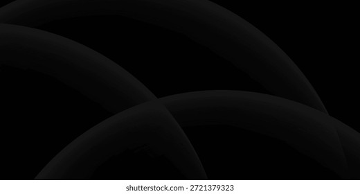 Dark black background abstract 3D geometric with wave effect decoration. Vector illustration