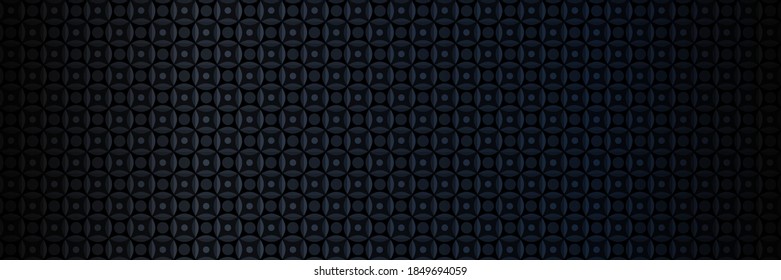 Dark black background abstract geometric pattern. Dark mode concept. Perfect for web banners and background. Vector illustration.