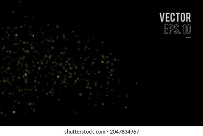 dark black background, Bitcoin crypto currency illustration vector for page, logo, card, banner, web and printing.