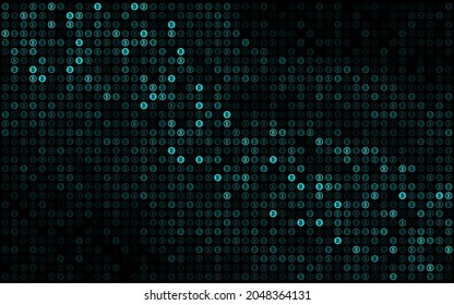 dark black background, Bitcoin crypto currency illustration vector for page, logo, card, banner, web and printing.