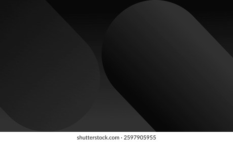 Dark black background with dynamic futuristic shapes, creating a sleek and high-tech abstract design. Perfect for digital artwork, branding, web design, and modern presentations. 