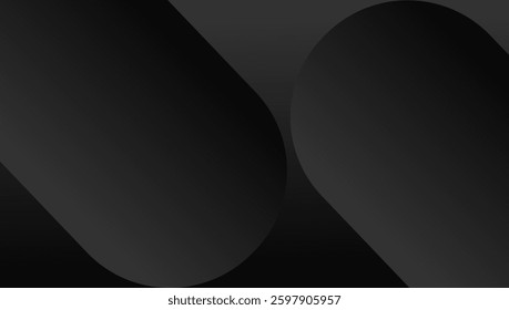 Dark black background with dynamic futuristic shapes, creating a sleek and high-tech abstract design. Perfect for digital artwork, branding, web design, and modern presentations. 