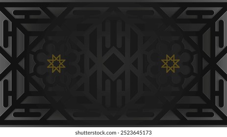 Dark black background in geometric design islamic seamless pattern vector illustration