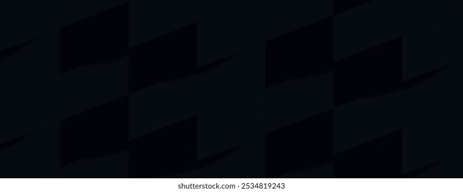 Dark black background with a geometric pattern. The black background a textured, layered design with a modern style. Vector design. Gradient geometric pattern background. Black background vector.