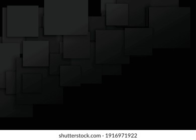 dark black background with geometric square and rectangle shapes