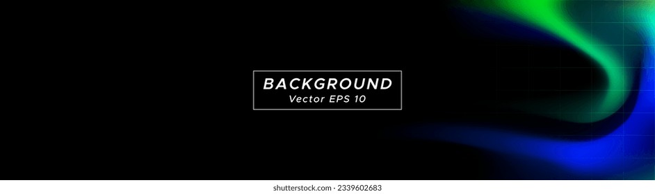 dark black background with green and blue light waves like aurora around the edges. for banners, wall hangings, ad templates and prints.