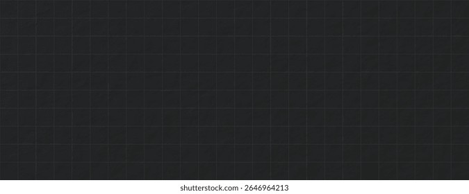 Dark black background with a grid pattern. The black background has a subtle textured surface, creating a sleek, modern look. Grid pattern background vector. Black background.