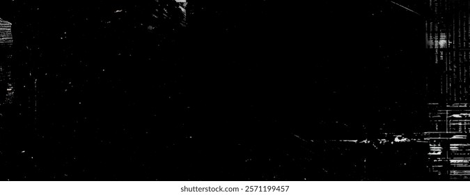 Dark black background with a gritty, textured style. The black background features subtle white scratches and distressed details. Grunge texture background vector. Black background.