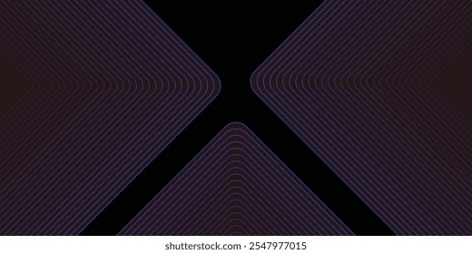 Dark black background. Modern line stripes curve abstract presentation background.
