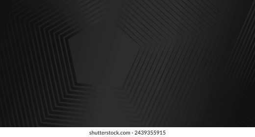 Dark Black background. Modern lines curves abstract presentation background. Luxury paper cut background