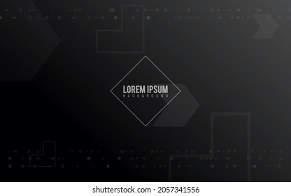dark black background, random minimalist abstract illustration vector for logo, card, banner, web and printing.