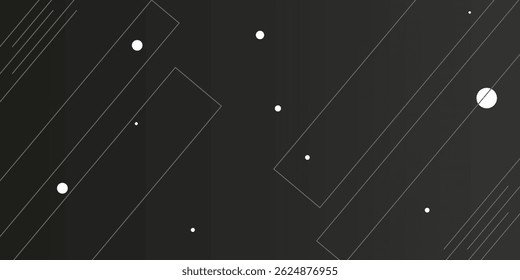 dark black background, random minimalist abstract illustration vector for logo, card, banner, web and printing.
