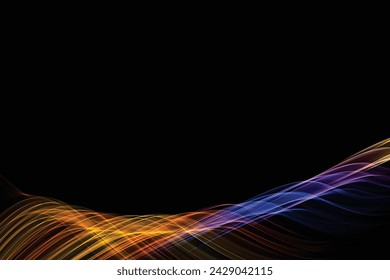 dark black background wallpaper with bright color lines design abstract art colorful effect