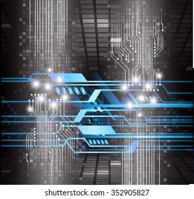 Dark black blue Light Abstract Technology background for computer graphic website internet and business. circuit. vector illustration. infographics. motion move blur.neon. pixel.