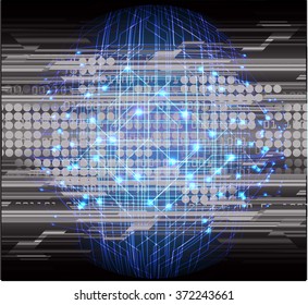 dark black blue Light Abstract Technology background for computer graphic website internet and business. circuit. illustration.digital.infographics. binary code. zero one. eye scan virus vector
