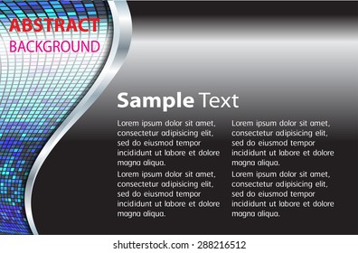dark black blue silver Light Abstract Technology background for computer graphic website internet. text box. Brochure. card. wave. label. banner. curve. pixel.