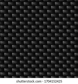 Dark black brick wall texture background seamless vector pattern