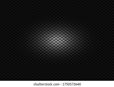 Dark black Carbon fiber Geometric grid background. Modern dark abstract vector texture.