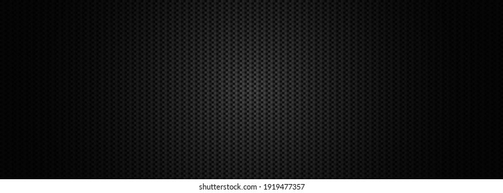 Dark black Carbon fiber Geometric grid background. Modern dark abstract vector texture.