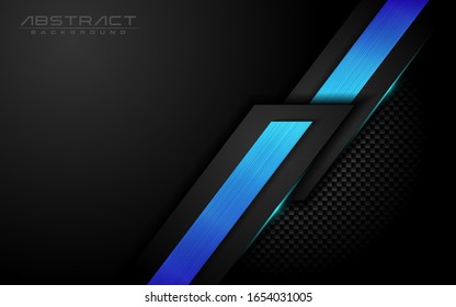 Dark black carbon with modern shinny gradient lines in 3d abstract style background. Vector graphic illustration.