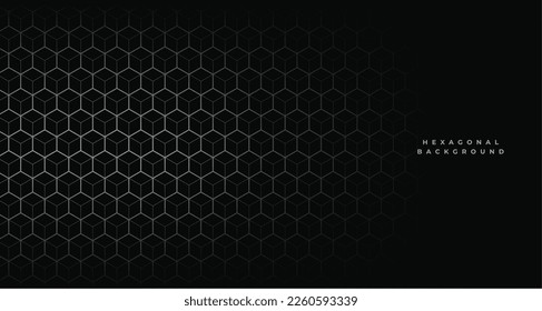 dark black cell structure hexagonal background design vector 