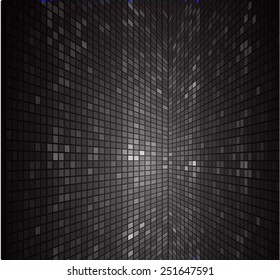 Dark black color Light Abstract pixels Technology background for computer graphic website internet.