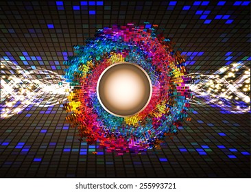 Dark black color Light Abstract Technology background for computer graphic website internet. Mosaic. table