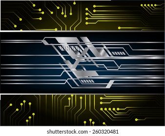 Dark black color Light Abstract Technology background for computer graphic website internet. circuit. yellow