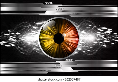 dark black color Light Abstract Technology background for computer graphic website internet and business. circuit. orange eye.
