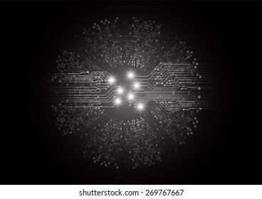 dark black color Light Abstract Technology background for computer graphic website internet and business. circuit. vector illustration. Mosaic, table pixel.