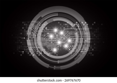 dark black color Light Abstract Technology background for computer graphic website internet and business. circuit. vector illustration. star