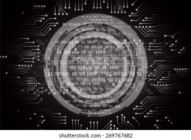 dark black color Light Abstract Technology background for computer graphic website internet and business. circuit. vector illustration. number. one. zero
