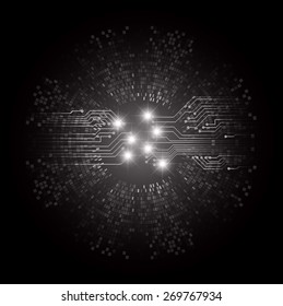 dark black color Light Abstract Technology background for computer graphic website internet and business. circuit. vector illustration. Mosaic, table pixel.