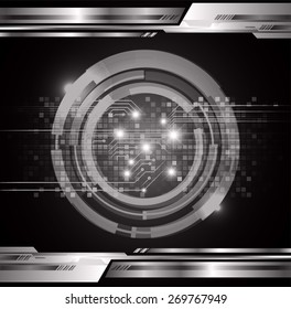 dark black color Light Abstract Technology background for computer graphic website internet and business. circuit. vector illustration.