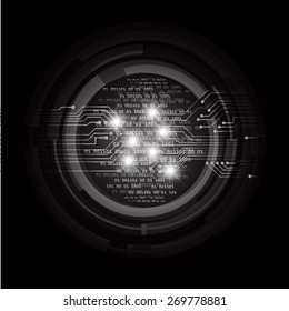 dark black color Light Abstract Technology background for computer graphic website internet and business. circuit. vector illustration. number. one. zero