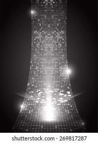 dark black color Light Abstract Technology background for computer graphic website internet and business. circuit. vector illustration. wave. Mosaic, table. pixel.