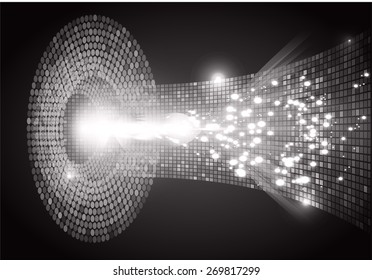 dark black color Light Abstract Technology background for computer graphic website internet and business. circuit. vector illustration. wave. Mosaic, table. pixel.