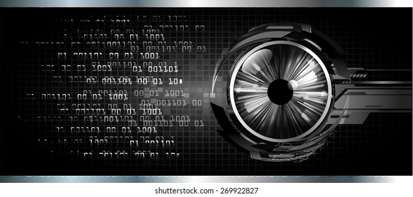 dark black color Light Abstract Technology background for computer graphic website internet and business. circuit. vector illustration. eye. eyeball