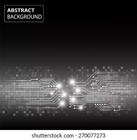 dark black color Light Abstract Technology background for computer graphic website internet and business. circuit. vector illustration. card. text box. label. banner. star