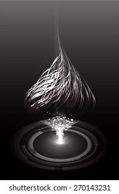 Dark black color Light Abstract Technology background for computer graphic website internet. wave.