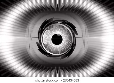 dark black color Light Abstract Technology background for computer graphic website internet and business. circuit. vector illustration. wave. eye. eyeball