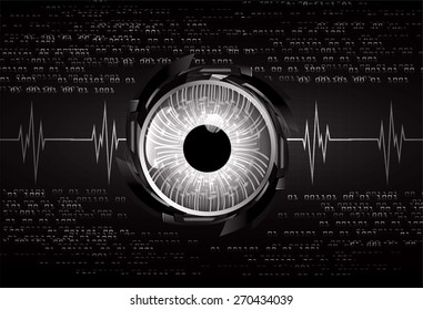 dark black color Light Abstract Technology background for computer graphic website internet and business. circuit. vector illustration. wave. eye. eyeball
