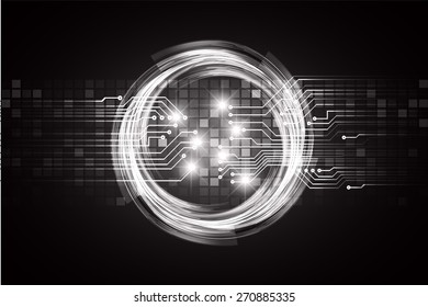 dark black color Light Abstract Technology background for computer graphic website internet and business. circuit. vector illustration. 