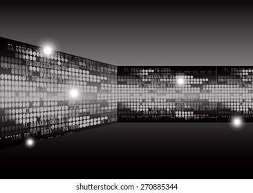 dark black color Light Abstract Technology background for computer graphic website internet and business. circuit. vector illustration.