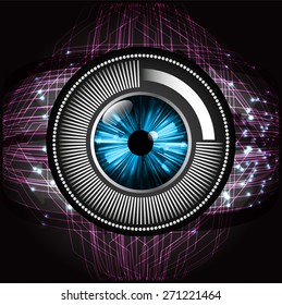 dark black color Light Abstract Technology background for computer graphic website internet and business. circuit. vector illustration. wave. eye. eyeball