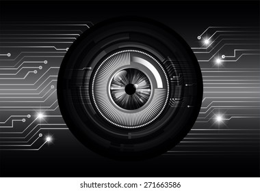 dark black color Light Abstract Technology background for computer graphic website internet and business. circuit. vector illustration. wave. eye. eyeball
