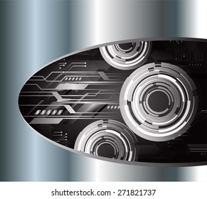 dark black color Light Abstract Technology background for computer graphic website internet and business. circuit. vector illustration. Silver, metal, steel. text box. Brochure. card.