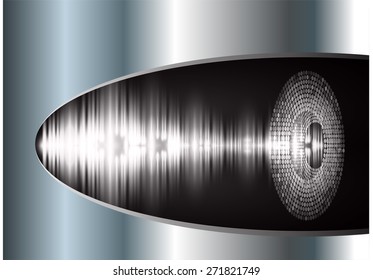 dark black color Light Abstract Technology background for computer graphic website internet and business. circuit. vector illustration. sound wave . Silver, metal, steel. text box. Brochure. card.
