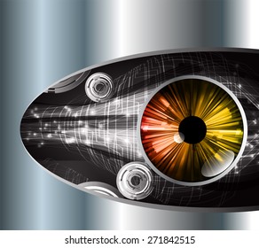 dark black color Light Abstract Technology background for computer graphic website internet and business. circuit. vector illustration. silver. Metal, Steel. eye. eyeball. wave