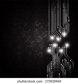 dark black color Light Abstract Technology background for computer graphic website internet and business. circuit. vector illustration. text box. card. banner. label. CPU
